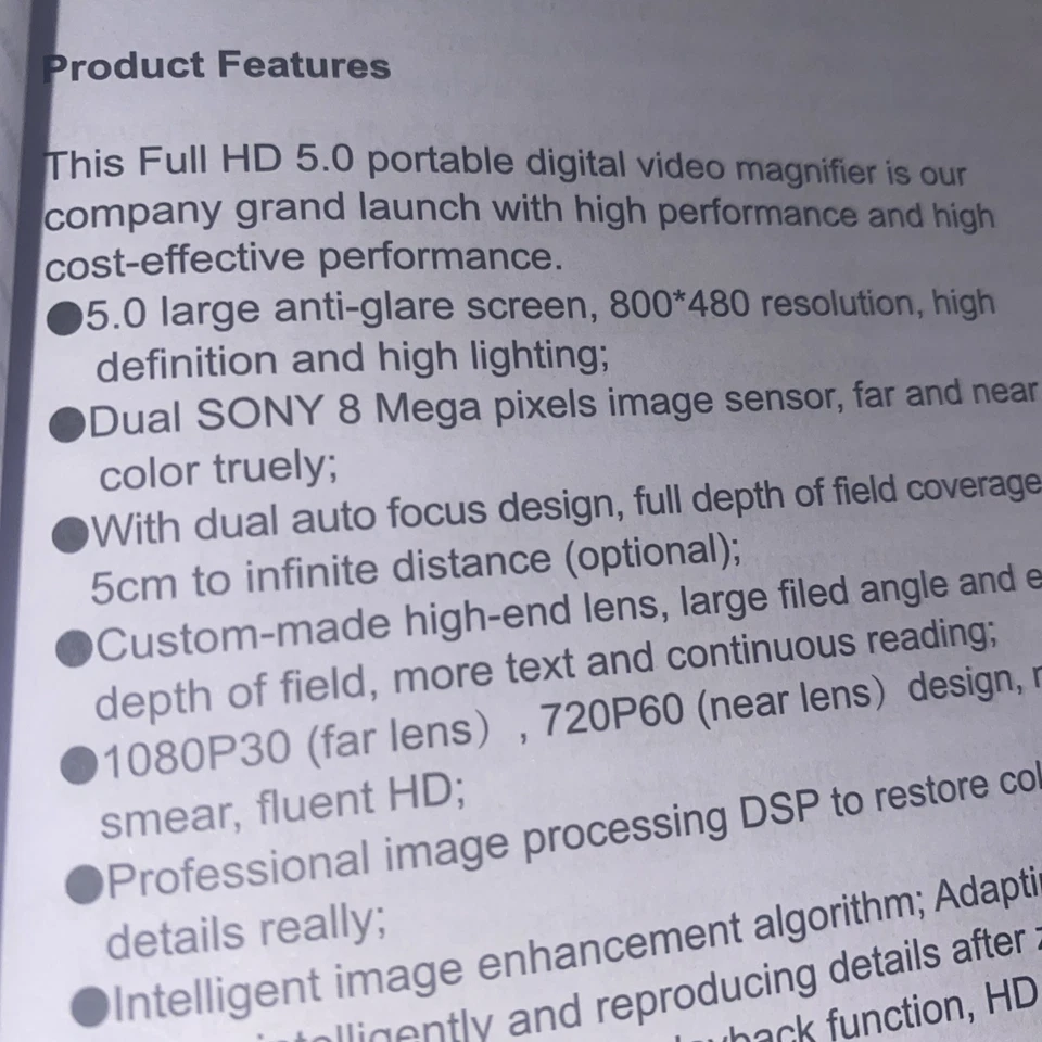 便携式数字视频放大镜 5 英寸高清彩色液晶屏 MY EYE 5hd 双镜头 — 第 3/4 张图片