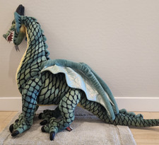 Melissa And Doug Jumbo Large Green Realistic Winged Dragon Stuffed Animal Plush