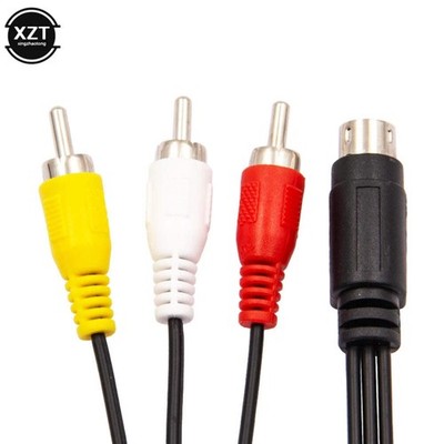 3RCA 1.8m 9 Pin Audio Video AV Cable for Sega Genesis 2 3 Game A/V Connection Ad
