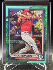 Nolan Schanuel 2024 Bowman Chrome Mega Aqua Refractor #201/299 (RC) - Angels
