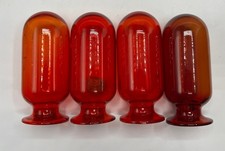 VTG 4 Dansk MCM Torpedo Glass Canisters Red W/Cork 4.5" AS IS