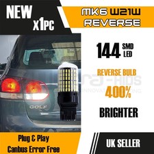 1X T20 7440 W21W 582 HIGH POWER CANBUS ERROR FREE REVERSE WHITE LED VW GOLF MK6