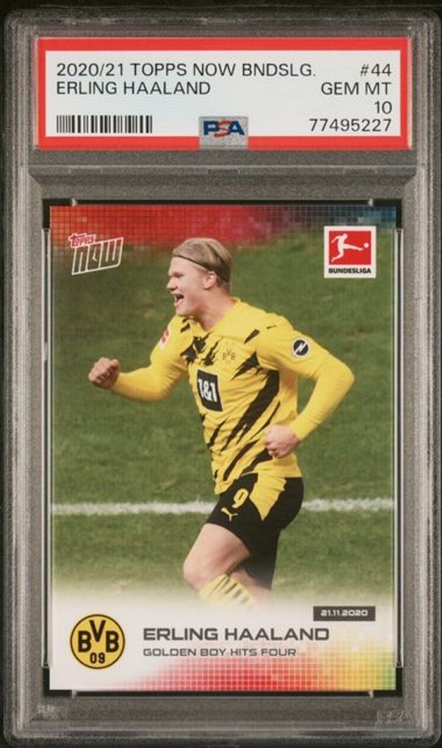 2020-21 TOPPS NOW BUNDESLIGA ERLING HAALAND #44 PSA 10