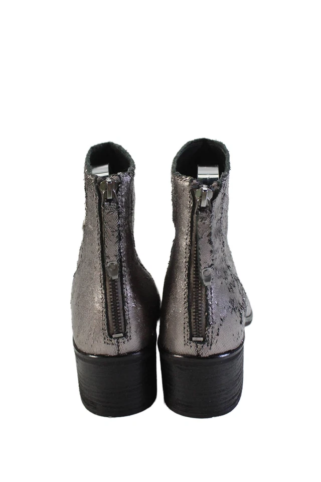 Dolce Vita Mujer Cremallera Trasera Tacón Medio Botines Plateado Negro Talla 8.5 Foto 3 de 4