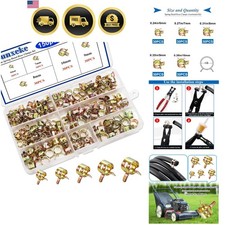 150pcs Spring Band Hose Clamps Assortment Kit5 Sizes Fuel Line Hose Clampsl...