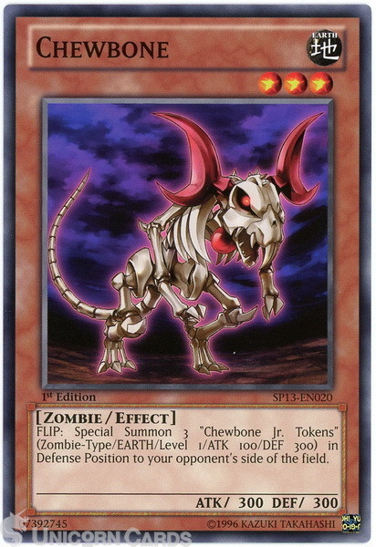 SP13-EN020 Chewbone : Starfoil Rare 1st Edition Mint YuGiOh Card