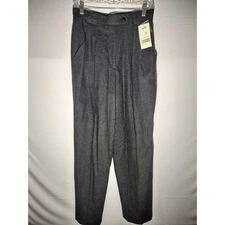 Vtg Incognito Women's Charcoal Gray Wool Blend Pleated Trousers Pants Size 12