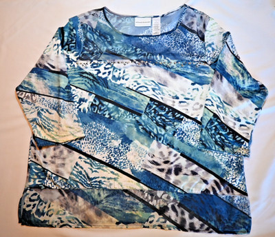 Alfred Dunner Top/Blouse/Shirt, Large, Scoop Neck