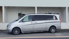 Side Bars Steps + White LEDs + Down Lights To Fit Mercedes Vito Viano ELWB 2014+