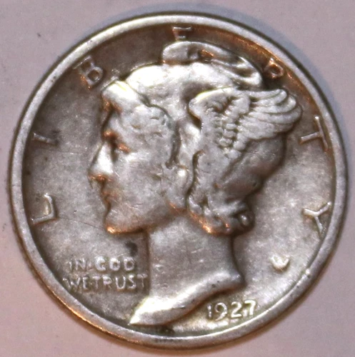 1927-P Mercury Dime - Very Fine - #2232ED - FREE SHIPPING