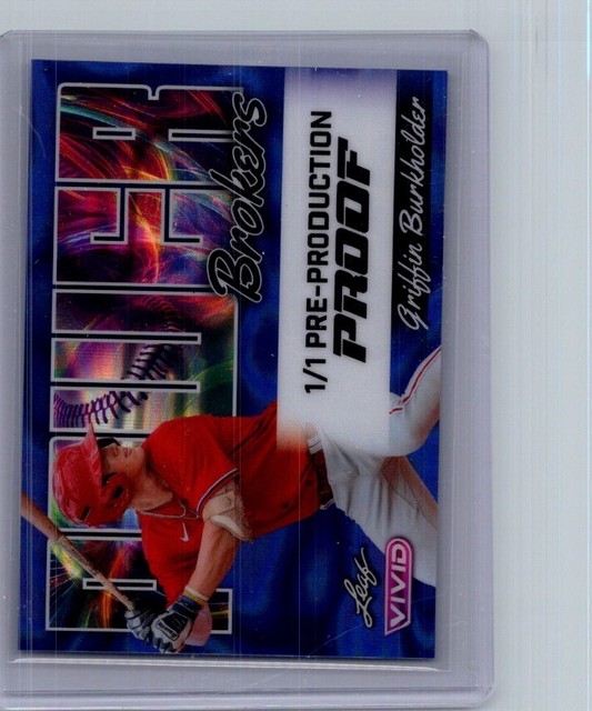 Griffin Burkholder 2024 Baseball Leaf 1/1 Pre Production Proof