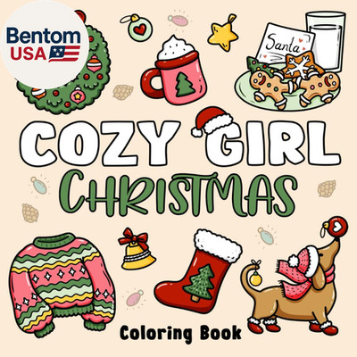 Cozy Girl Christmas Coloring Book: Bold and Easy Designs for Adults & Teens (Coz
