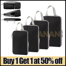 4 Set Compression Bags Organiser Suitcases Packing Cubes Travel Storage Luggage