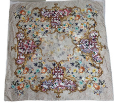 3 Vintage Silk Scarf Elta, 104x104cm Approx., Made in Italy