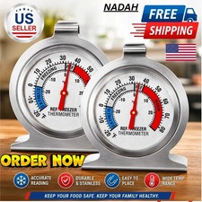 2 Pack Refrigerator Freezer Thermometer Large Dial Analog Thermometer