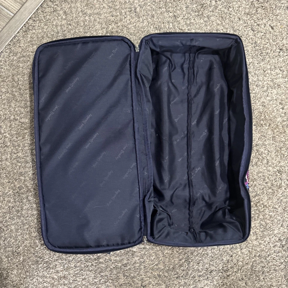 Beautiful VERA BRADLEY Rolling Suitcase Duffel MIDNIGHT WILDFLOWER 22" Exclnt - Image 4 of 4