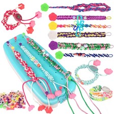 Children's DIY Friendship Bracelet Kit with Weaving Loom, Handmade Jewelry Craft