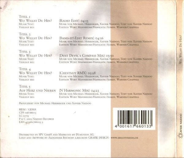 Xavier Naidoo - Wo Willst Du Hin? (CD) - Image 2 of 2