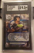 Jose Ramirez Auto Topps Tribute 2024 Blue /150 SGC 9.5 Auto Grade 10