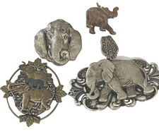 Lot Of 4 Unique Elephant Pendants  # 70