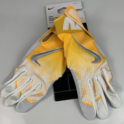 Nike Hyperdiamond Select Batting Gloves Yellow/White Womens Medium Pair