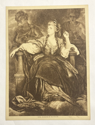 Mrs Siddons as the Tragic Muse by Reynolds Photogravure Print 1913 The Mentor