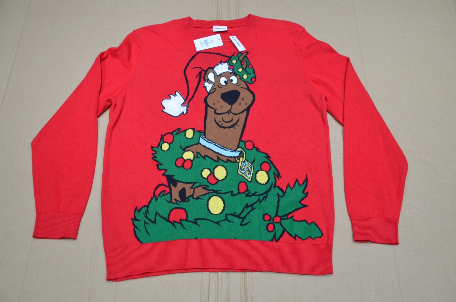 Scooby-Doo! Santa Red Christmas Jumper L Large Chest 42-44"" 107-112cm BRAND NEW