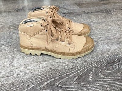 Palladium Pampa Hi Top Womens Size 8.5 Tan Canvas Shoes Ankle Boots Brown