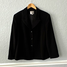 Le Suit Women's Black Blazer 18W Single-Breasted 3-Button Notch Lapel