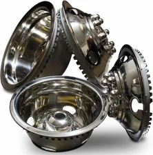 Set of 4 16"  Stainless Steel Dually Wheel Simulators for Ford  Trucks and Vans