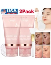 2 Pack HOYGI Collagen Wrapping Mask 2.53 oz / 75ml Renewal Night Care Mask Cream
