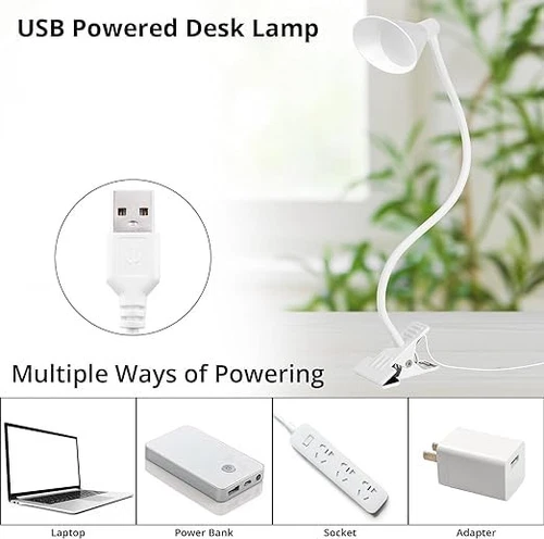 Desk Clip Light,3 Colors 10 Dimmable Brightness Reading Light, Flexible Bedsi... - Picture 4 of 6