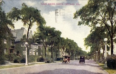 Ak Chicago Illinois USA, Lake Shore Drive,  Autos, Bäume,  - 5001923