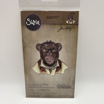 Sizzix Tim Holtz Alterations Hipster Chimp Framelits Set of 4 Dies #662248