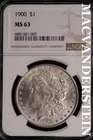 1900 Morgan Silver Dollar- NGC MS-63- Luster #SLM424