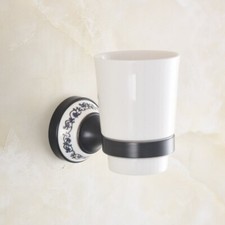 Oil Rubbed Bronze Toothbrush Holder Single Ceramic Cup Holder Wall Mount Zba958