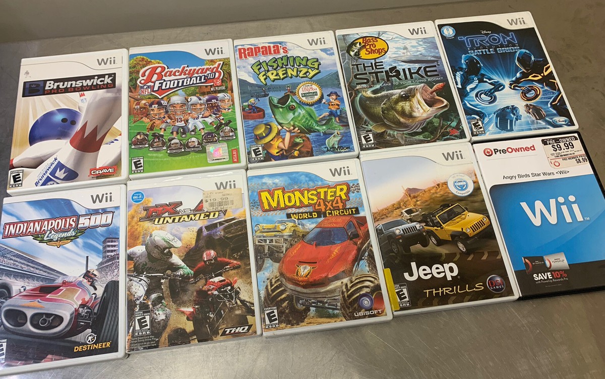 Lot of 10 Wii Games For Kids Boys Rated E Everyone Racing Fishing