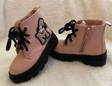 H M Disney Minnie Mouse Warm Lined Girls Boots-Size 5.5-Powder Pink