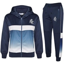 Kids Tracksuits A2Z Fade Gradient Navy Hooded Top Bottom Unisex Jogging Suit