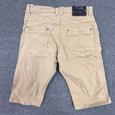 Copper Rivet Shorts Mens 30 (Actual 32x13) Beige Khaki Distressed