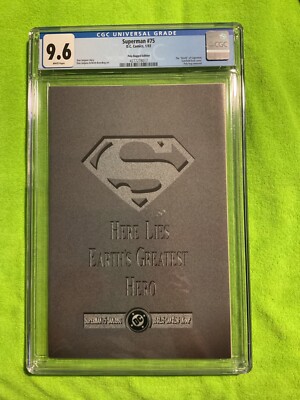 Superman # 75 CGC 9.6 D.C. Comics 1/93 Poly-Bagged Addition.  Death  White Pages