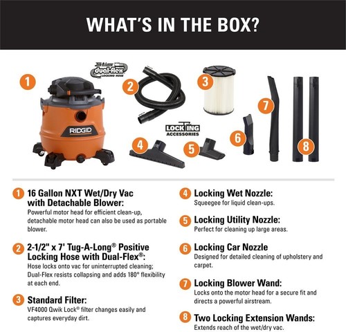 RIDGID Wet Dry Vacuum 6.5 hp 16 Gal 