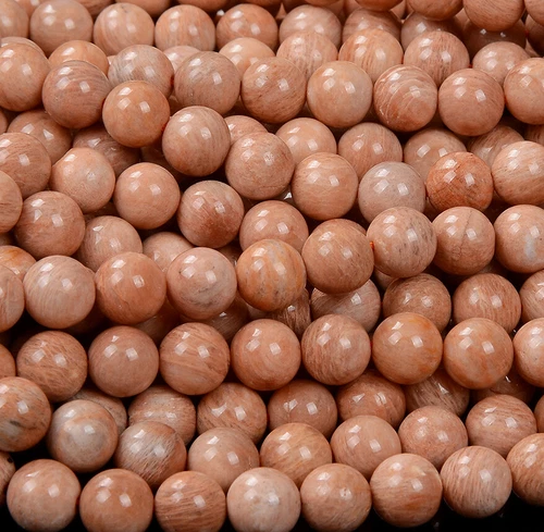 Natural Orange Feldspar Sunstone AA Round 5MM 6MM 7MM 8MM 9MM 10MM Beads (D307) - Picture 3 of 3