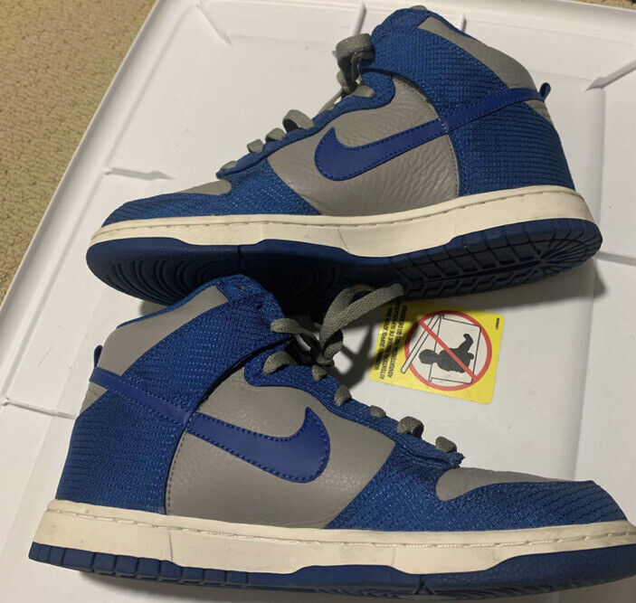 Nike Dunk Dunks High Grey Team Blue Kentucky Vintage 2009 Nike Dunk Dunks High Grey Team Blue Kentucky Vintage 2009