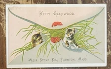 Victorian Trade Card Kitty Glenwood Weir Stove Co Taunton Massachusetts Cat