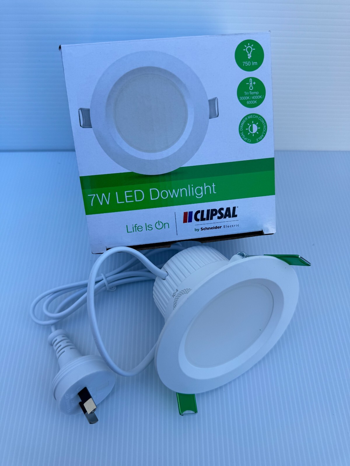X 43 NEW Clipsal 7W Tri-Colour Dimmable LED Downlight Kit 90mm ...