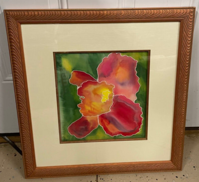 Iris Painting Print Professionally Framed Signed Veno Art & Frame Gallery Decor