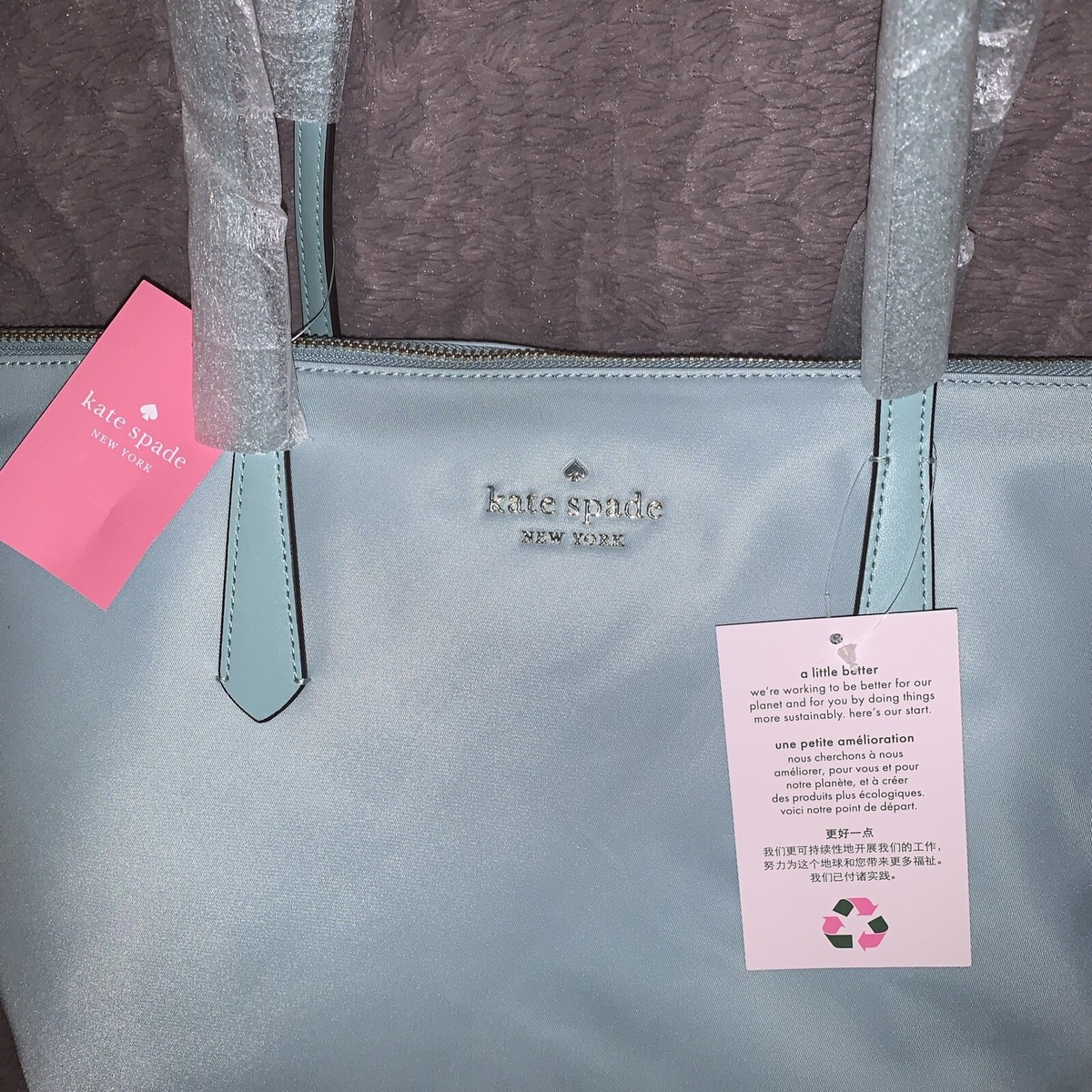 Kate Spade Kitt The Little Better Nylon Large Top Zip Avalon