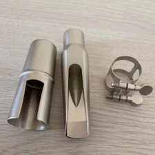 Brush Nickle Plated Alto Saxophone Mouthpiece Bullet Shape #7 w/Ligature US US
