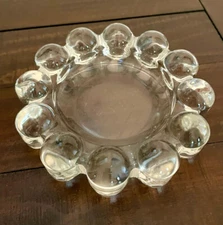 Vintage Clear Glass Ashtray Boopie Bubble Ball Ashtray - 5"